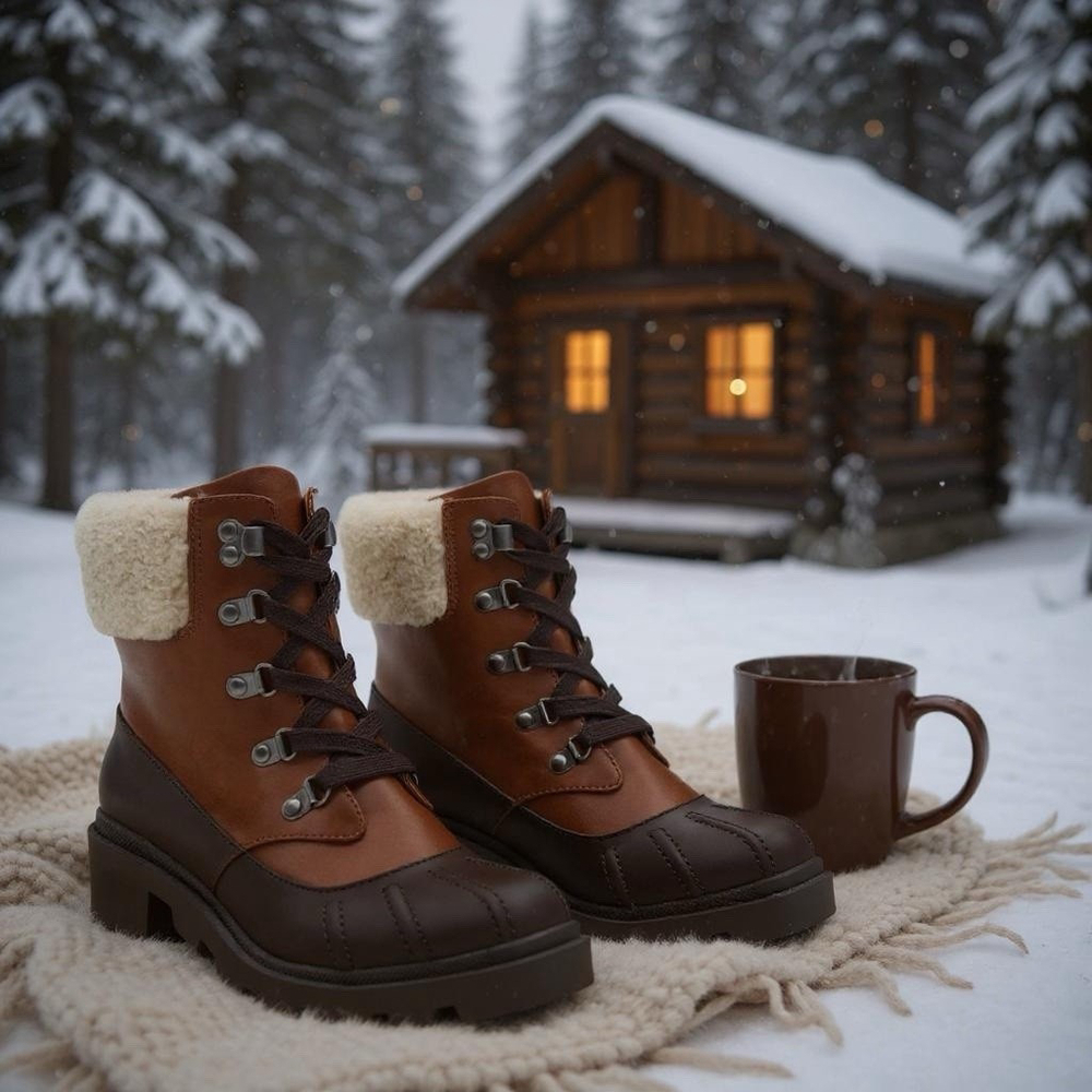 Madden Girl Women Rain Combat Duck Boots Chunky Block Heel Sz 10 M Brown Cognac
